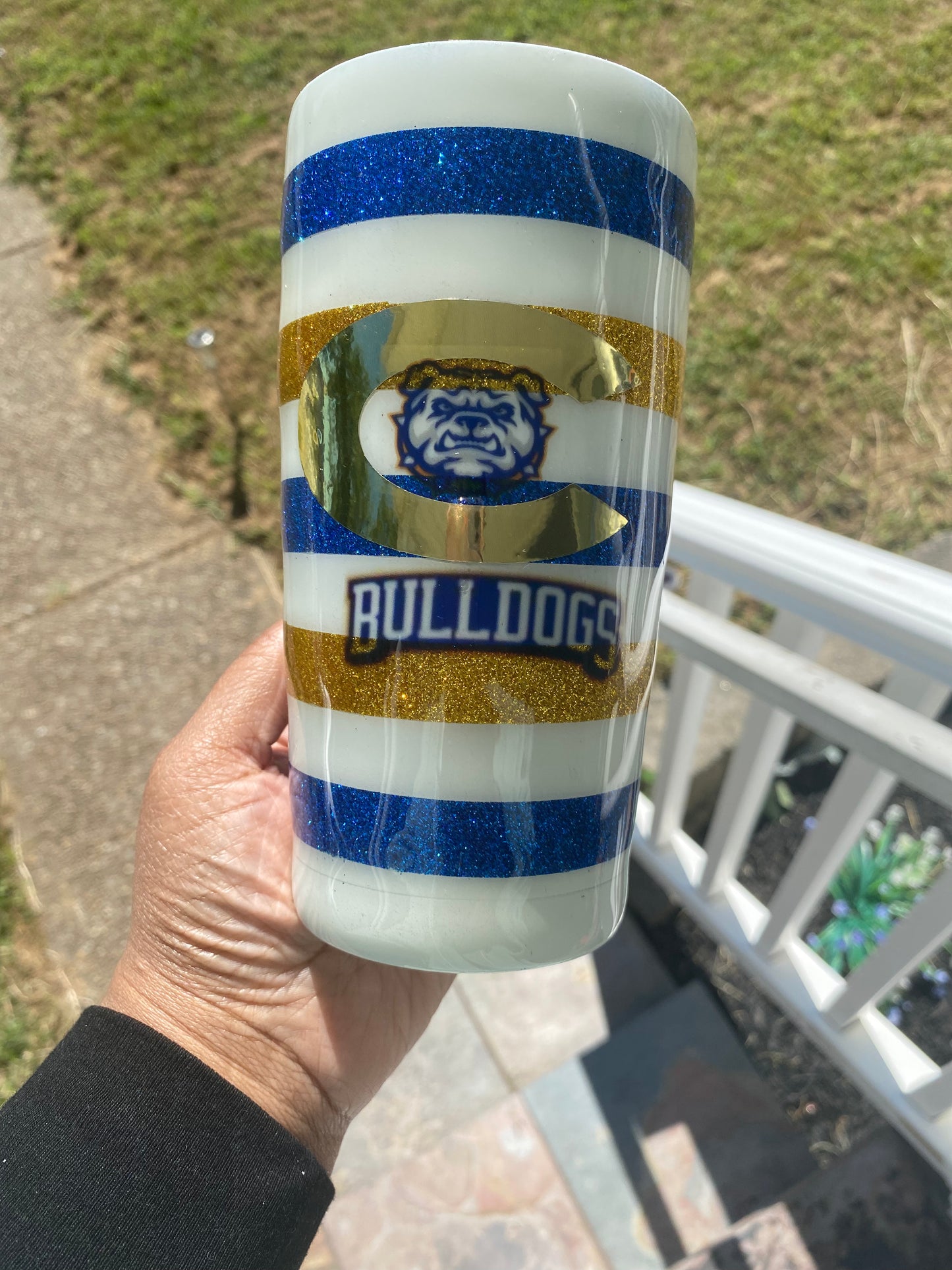 Blue & gold tumbler